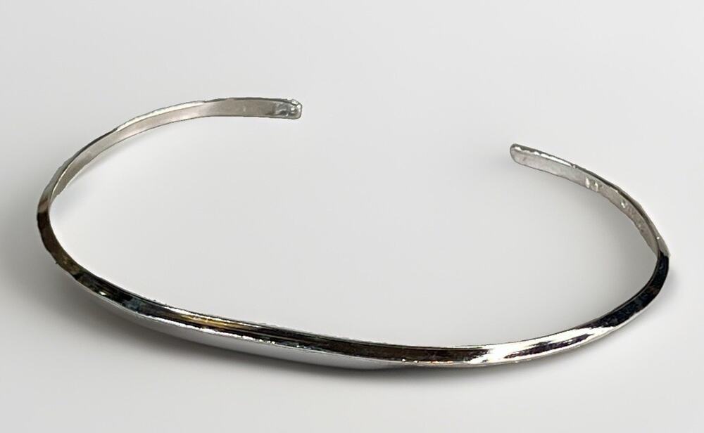 Sterling Silver Native American Carinated Dainty Cuff Bracelet Signed K Tafoya